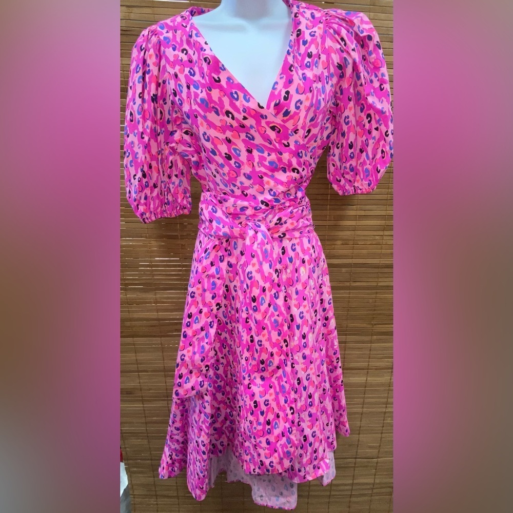 L-1 Lilly Pulitzer Juney Elbow Length Sleeve Midi Wrap Dress - Picture 6 of 15